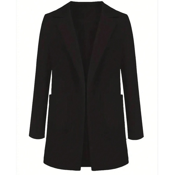 Classic Open Front Pockets Minimalist Jacket Blazer - Picture 7 of 13